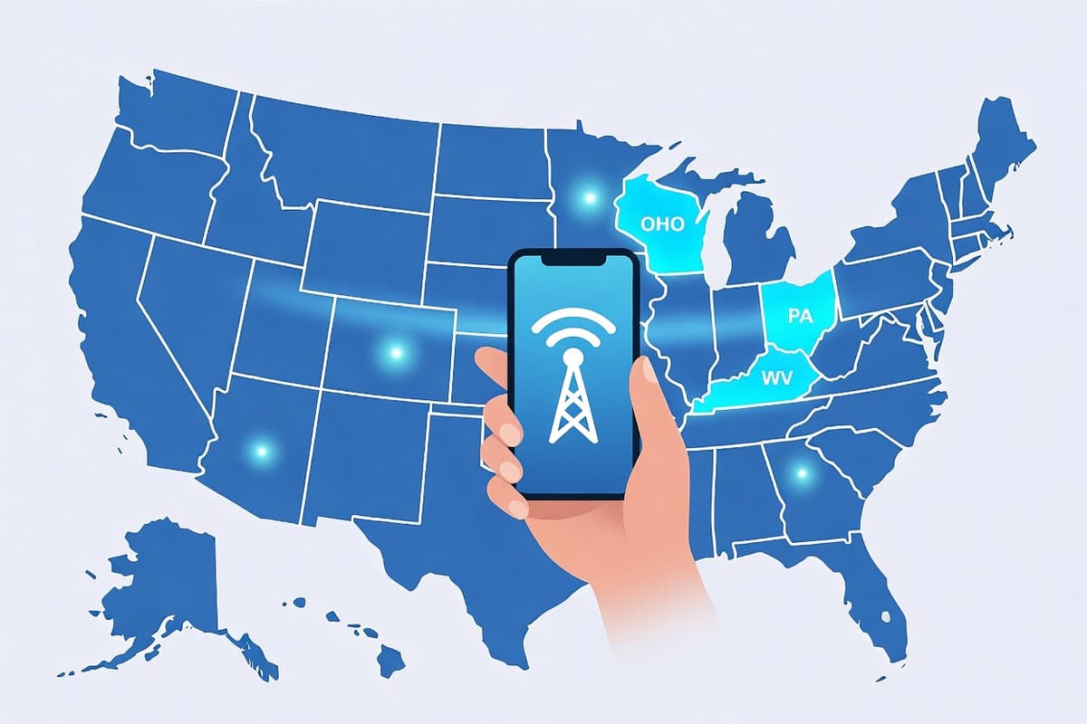 Davis Rural Broadband coverage map
